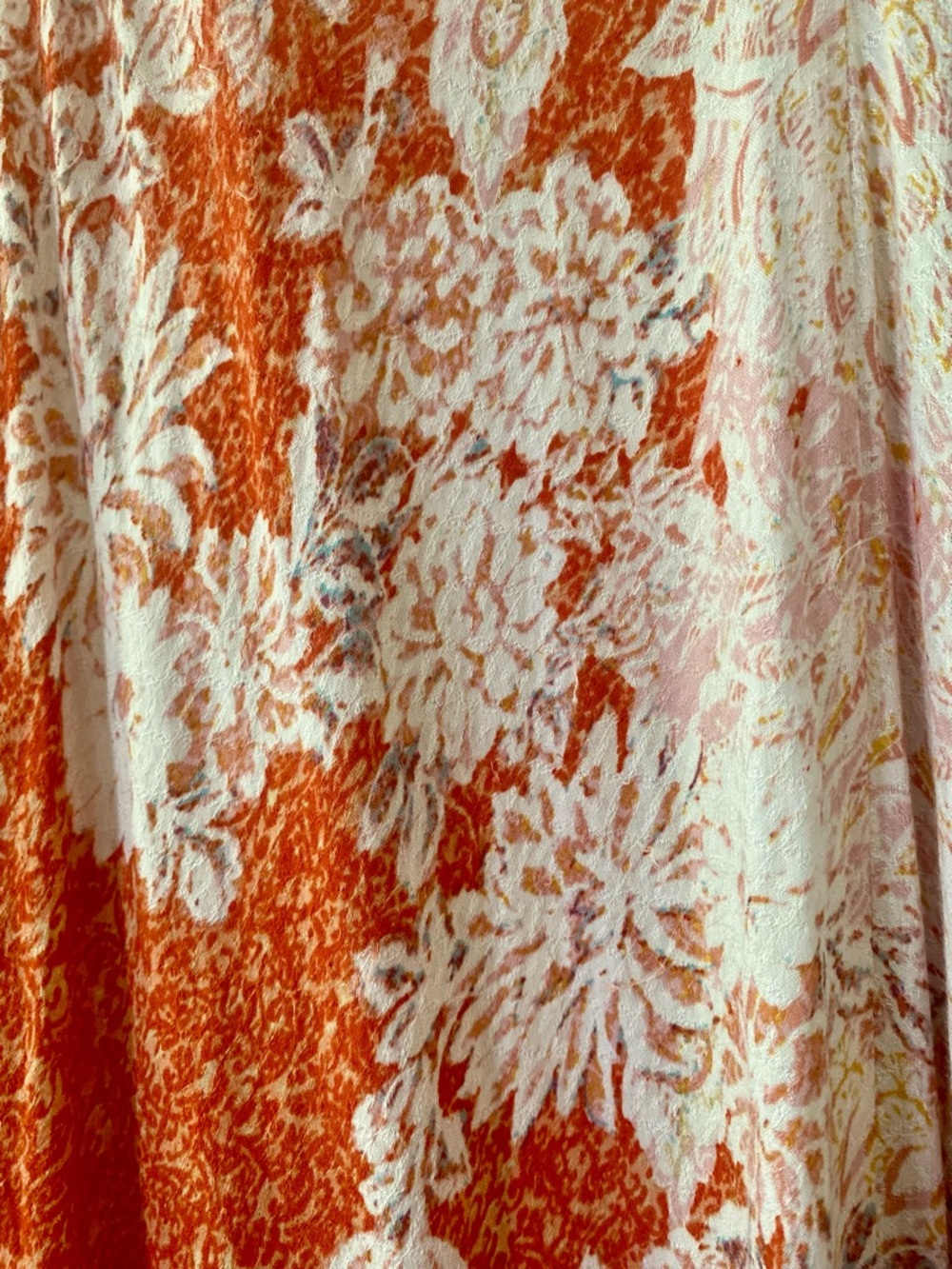 Free People Intimately Floral Lace Trim Slip Dress Orange Boho Babydoll Mini S - Picture 5 of 14
